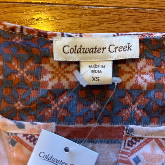 Coldwater Creek Blouse Women’s Size XS Pink Geometric Pattern Short Sleeve NWT - Picture 5 of 12